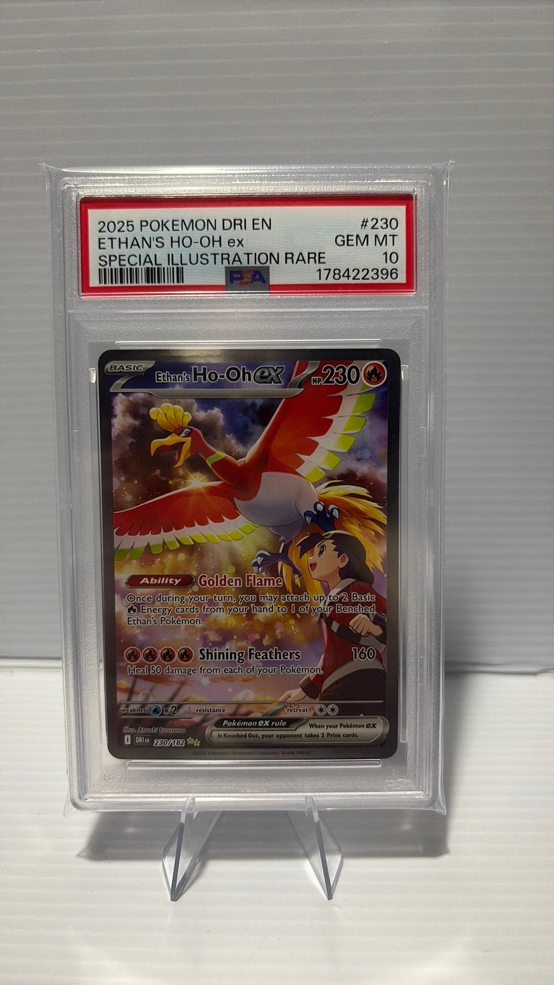 Ethan's Ho-Oh ex 230/182 Special Illustration Rare PSA 10, Ophalen of Verzenden, Nieuw, Losse kaart