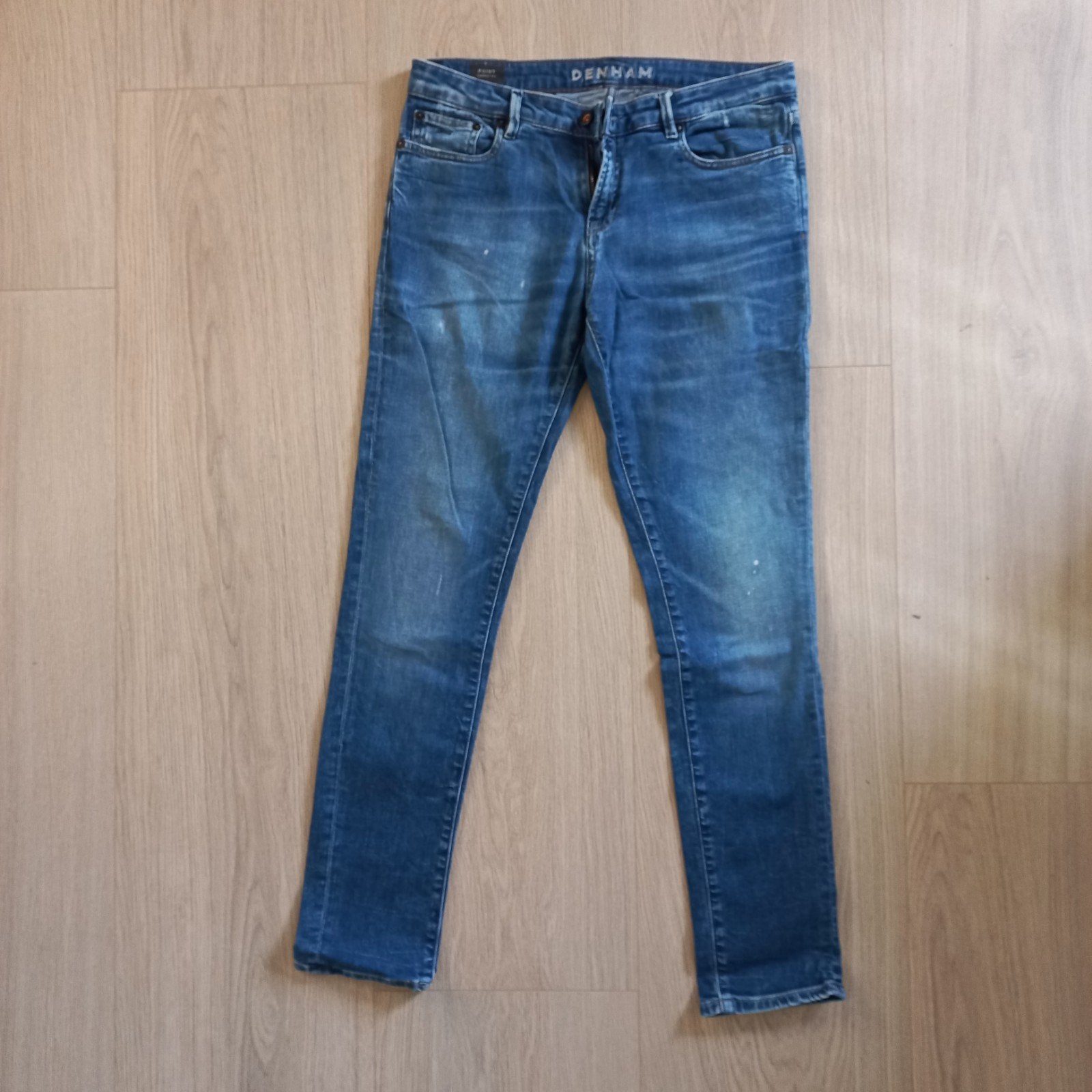 Denham Vintage Tapered Jeans "Point" W28/L32 - Mooie Wassing, Blauw, W32 (confectie 46) of kleiner, Ophalen of Verzenden, Gedragen