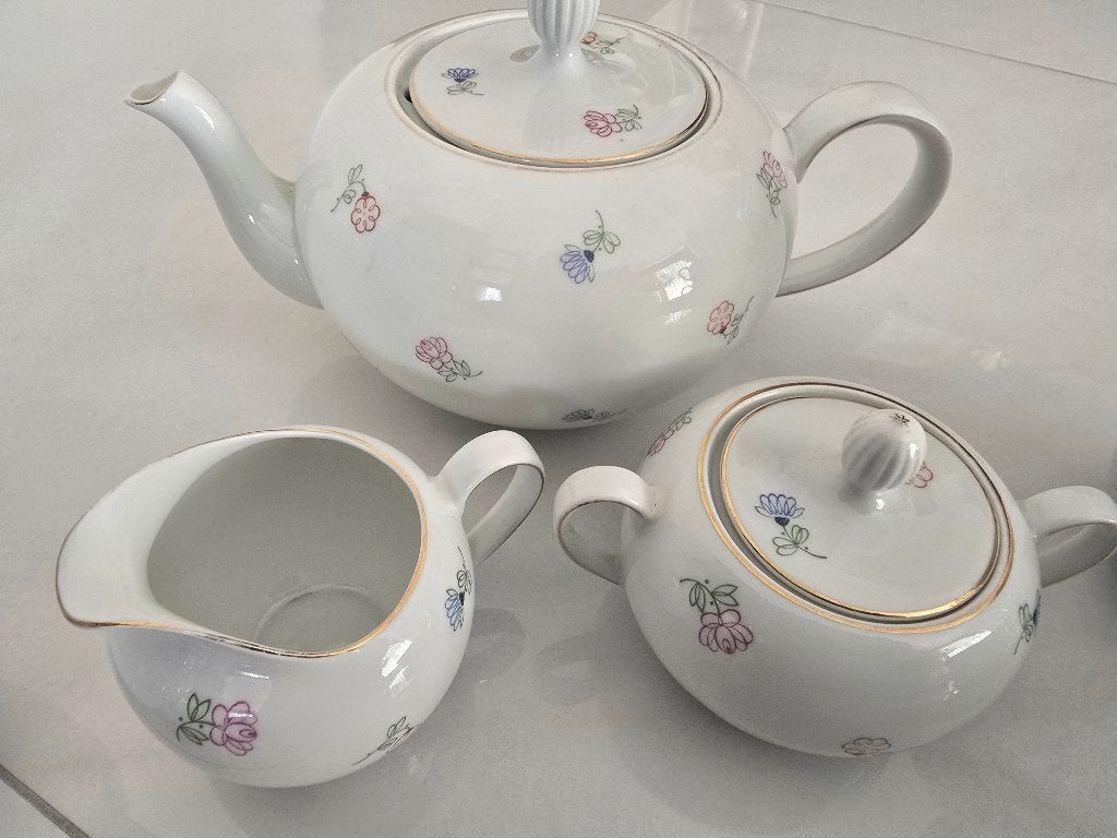12 delig theeservies vintage, Ophalen, Gebruikt, Overige merken, Bord(en)