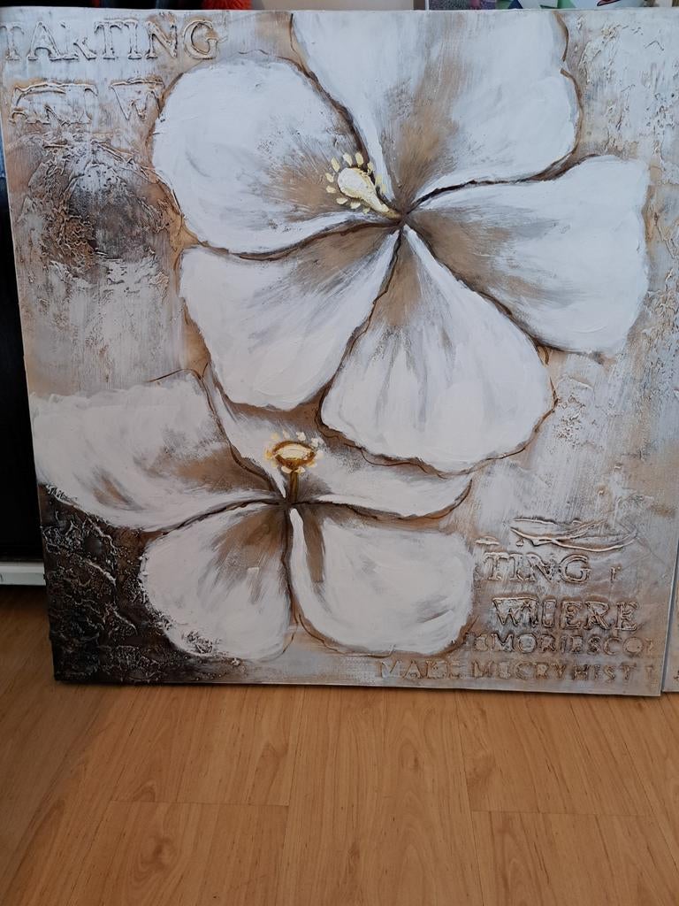 Canvas schilderijen 80x80 cm op houten frame, Ophalen of Verzenden