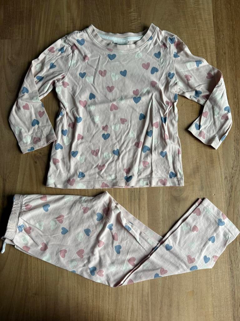 H&M Pyjama met hartjesprint, maat 98/104, Ophalen of Verzenden, Zo goed als nieuw