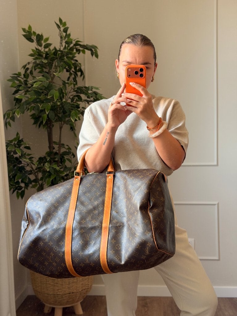 Louis Vuitton Keepall 55, Sieraden, Tassen en Uiterlijk, Tassen | Reistassen en Weekendtassen, 40 tot 60 cm, 30 cm of meer, Gebruikt