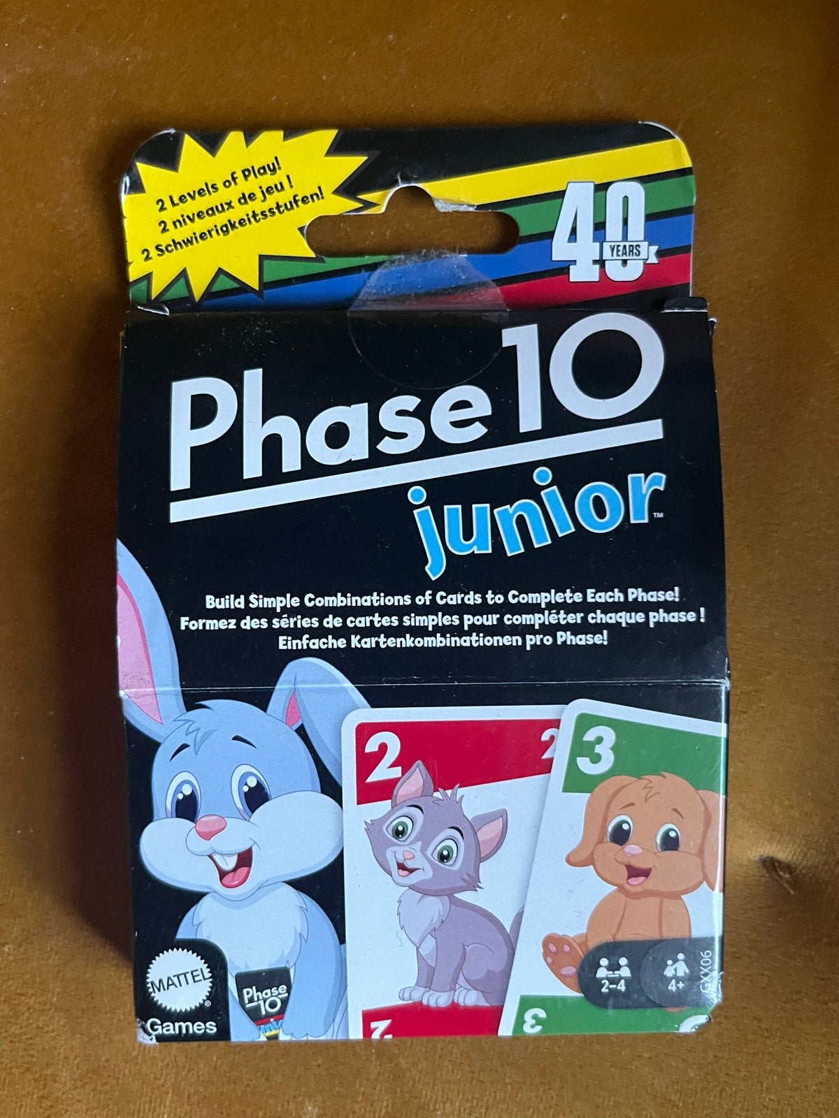 Phase 10 Junior Kaartspel - Mattel Games, Hobby en Vrije tijd, Drie of vier spelers, Ophalen of Verzenden, Nieuw