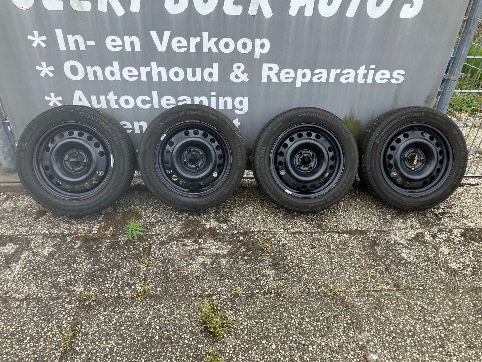 Continental banden met stalen velgen 185/60/r15, Ophalen, 15 inch, 185 mm, Zomerbanden