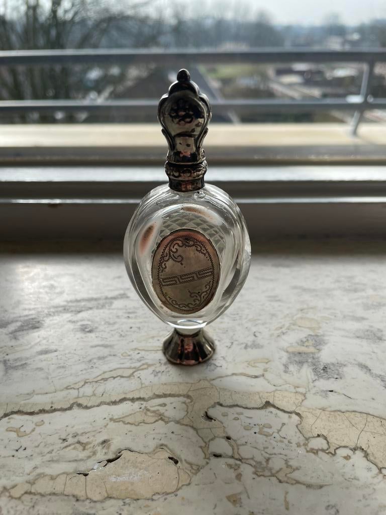 Zilveren parfum flesje, Ophalen of Verzenden