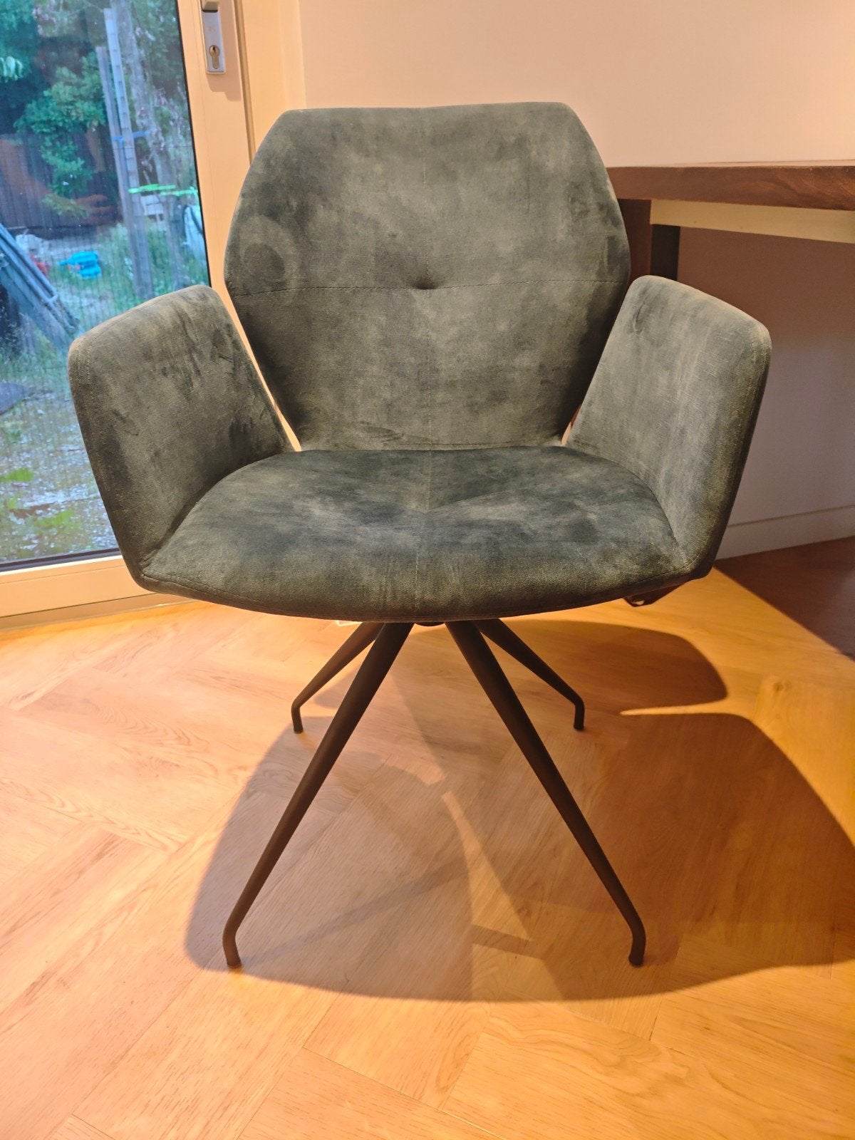 6 Mobitec Mood 95 eetkamerstoelen - Deze week ophalen 750, Ophalen, Blauw, Zo goed als nieuw, Vijf, Zes of meer stoelen