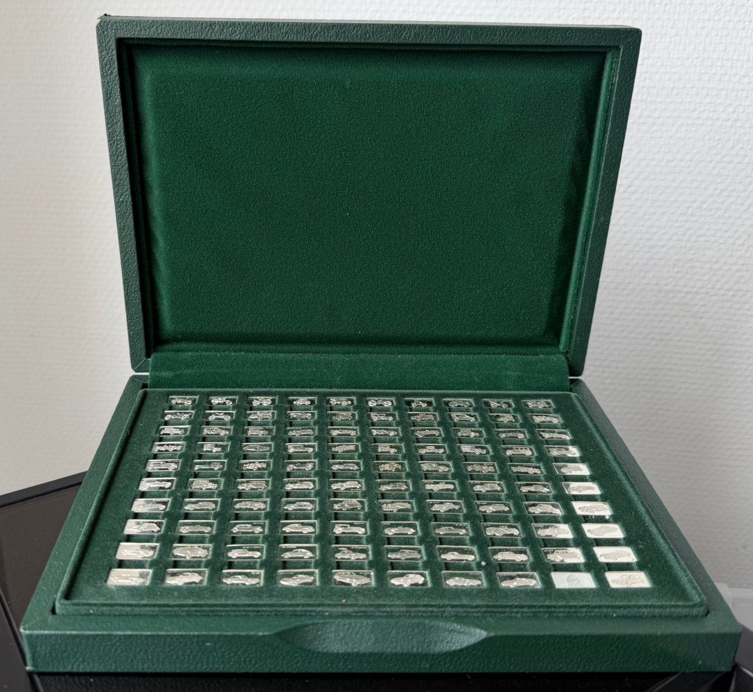 Franklin Mint "100 Greatest Cars" 100 baren 925 ., Verzenden, Zilver