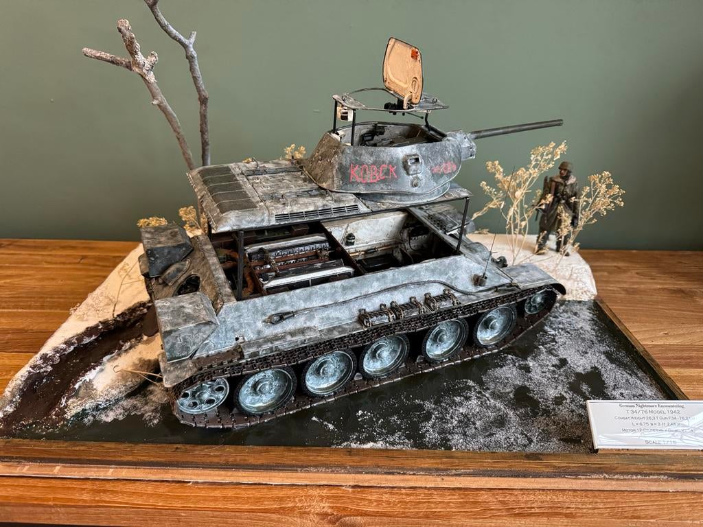 Modelbouw tank T-34/76 Model 1942 diorama, Ophalen, Landmacht