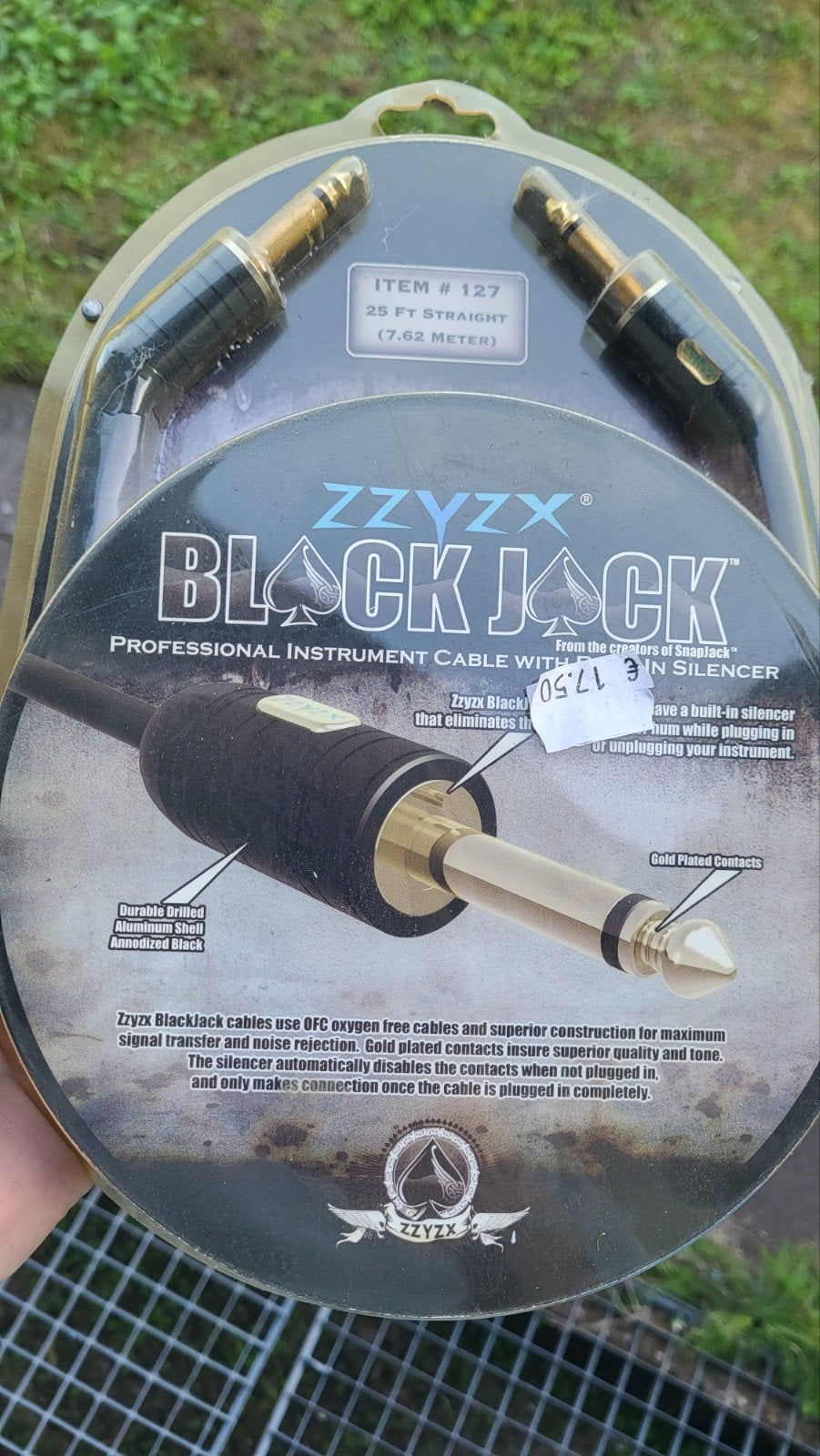 Zzyzx BlackJack Instrumentkabel 7.62m met Silencer, Muziek en Instrumenten, Ophalen of Verzenden, Nieuw, Instrument