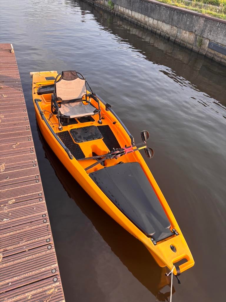 Vis trap kayak compleet met trailer, Ophalen, Eén persoon, Met peddels, Kajak