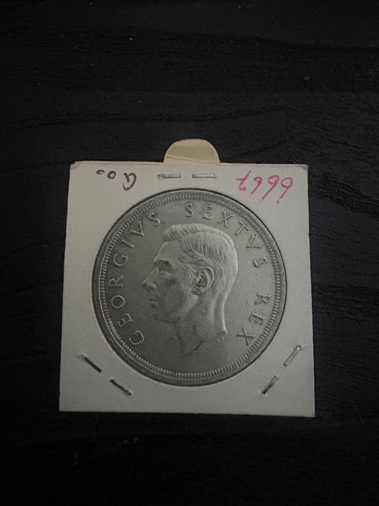 Zilveren 5 Shilling Zuid-Afrika 1952 (Jan van Riebeeck, Ophalen of Verzenden, Zuid-Afrika, Losse munt, Zilver