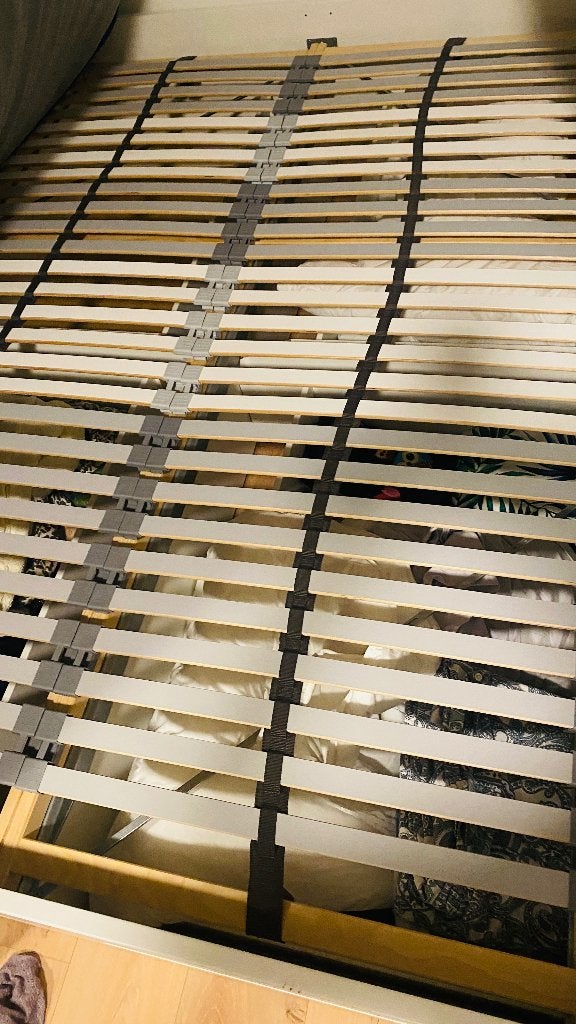 Tweepersoonsbed 140x200 cm met lattenbodem, Ophalen, Gebruikt, Wit, Tweepersoons