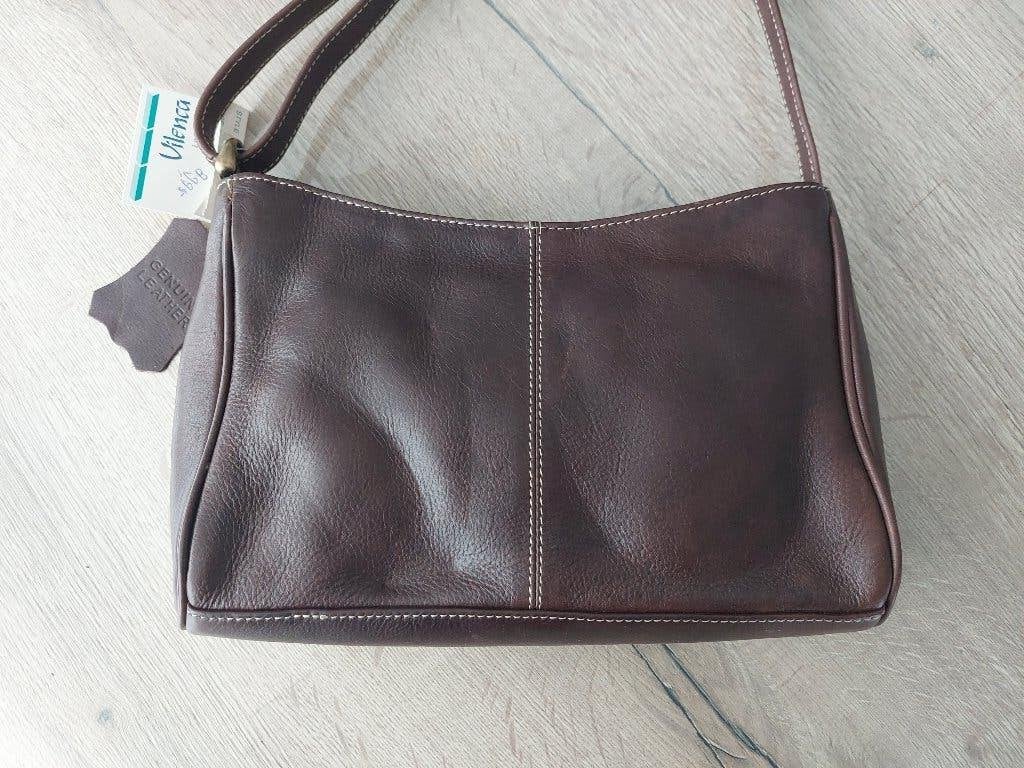 Bruine leren damestas Vilenca - Nieuw, Sieraden, Tassen en Uiterlijk, Tassen | Damestassen, Ophalen of Verzenden, Nieuw, Bruin