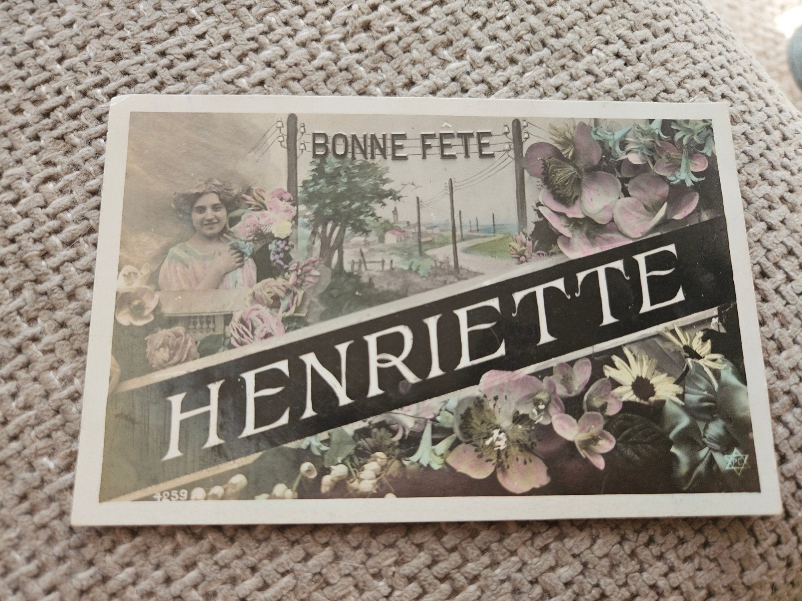 Henriette naam Bonne Fete', Ophalen of Verzenden, Voor 1920, Gelopen