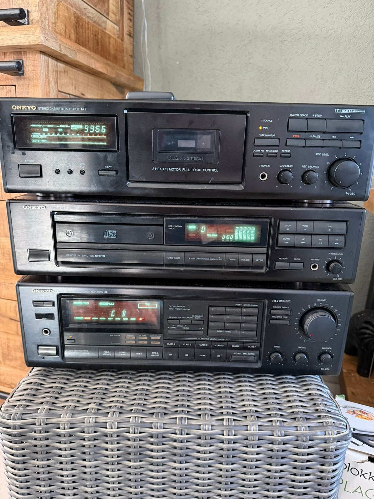 Onkyo stereo installatie losse componenten, Overige merken, Cassettedeck, Zo goed als nieuw, Losse componenten