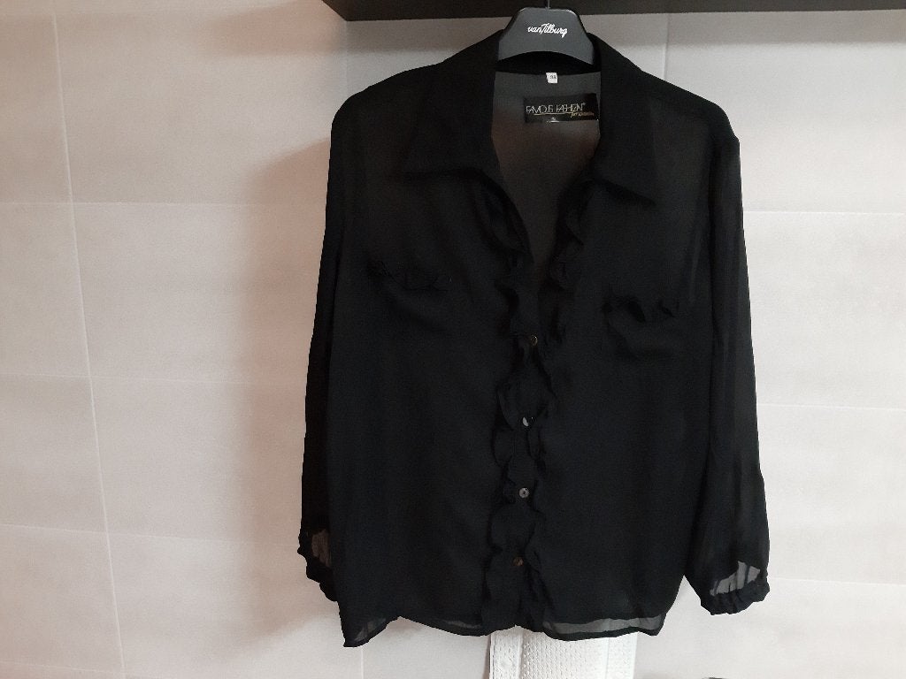 Nieuwe dames blouse - zwart voile - maat 38, Ophalen of Verzenden, Nieuw, Maat 38/40 (M), Zwart