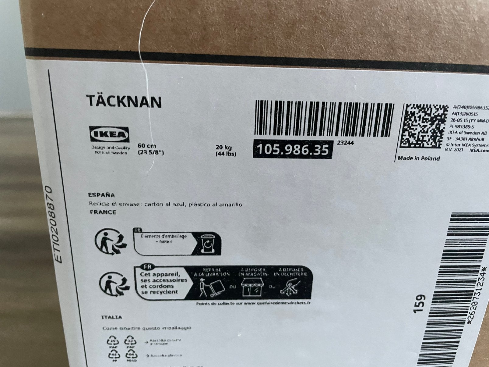 Ikea Täcknan inductiekookplaat met geintegreerde afzuigkap, Witgoed en Apparatuur, Zo goed als nieuw, Inbouw, Inductie, 4 kookzones