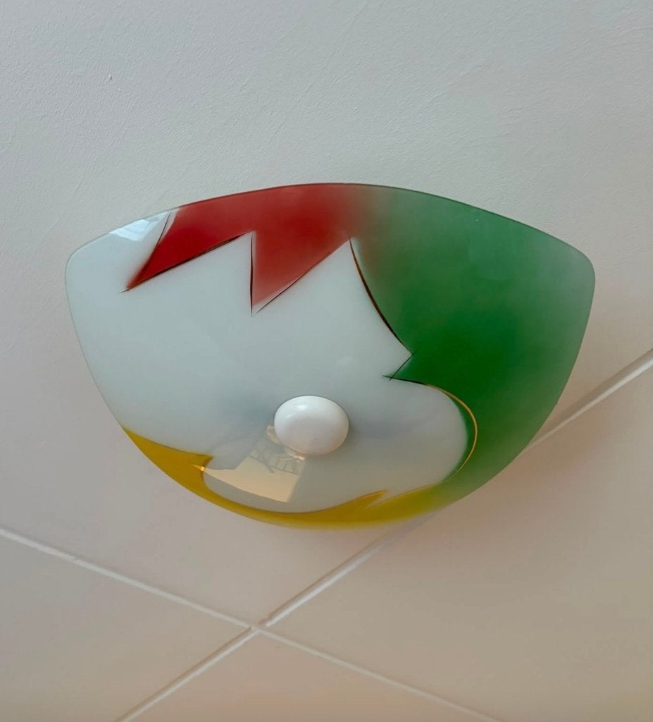 vintage plafonniere jaren 60, Ophalen, 47 cm, Gebruikt, E27 (groot)