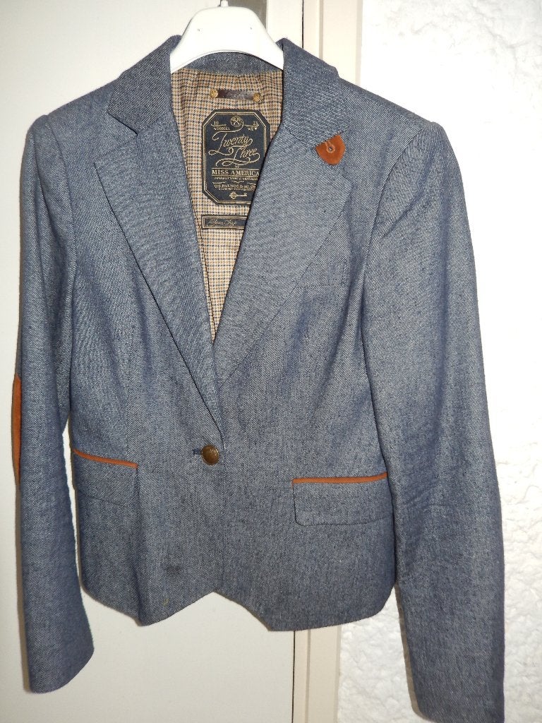 blazer jasjes mt36/38 blauw Twenty Three suède details zgan, Maat 38/40 (M), Blauw, Ophalen of Verzenden, Zo goed als nieuw