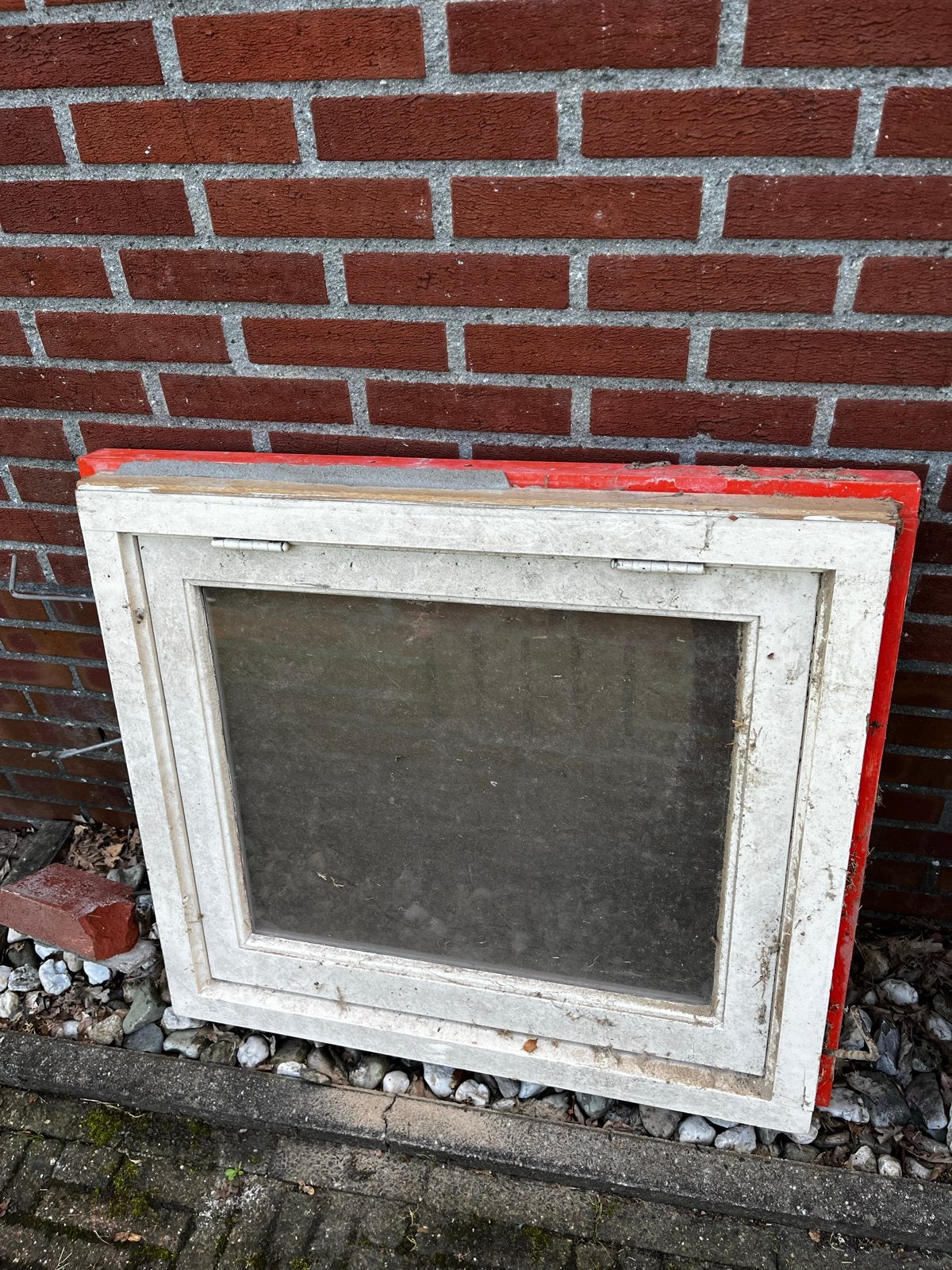 Gebruikt raamkozijn met glas - 79x79 cm, Doe-het-zelf en Verbouw, Glas en Ramen, Ophalen, Gebruikt, Gevelraam of Ruit, Minder dan 80 cm