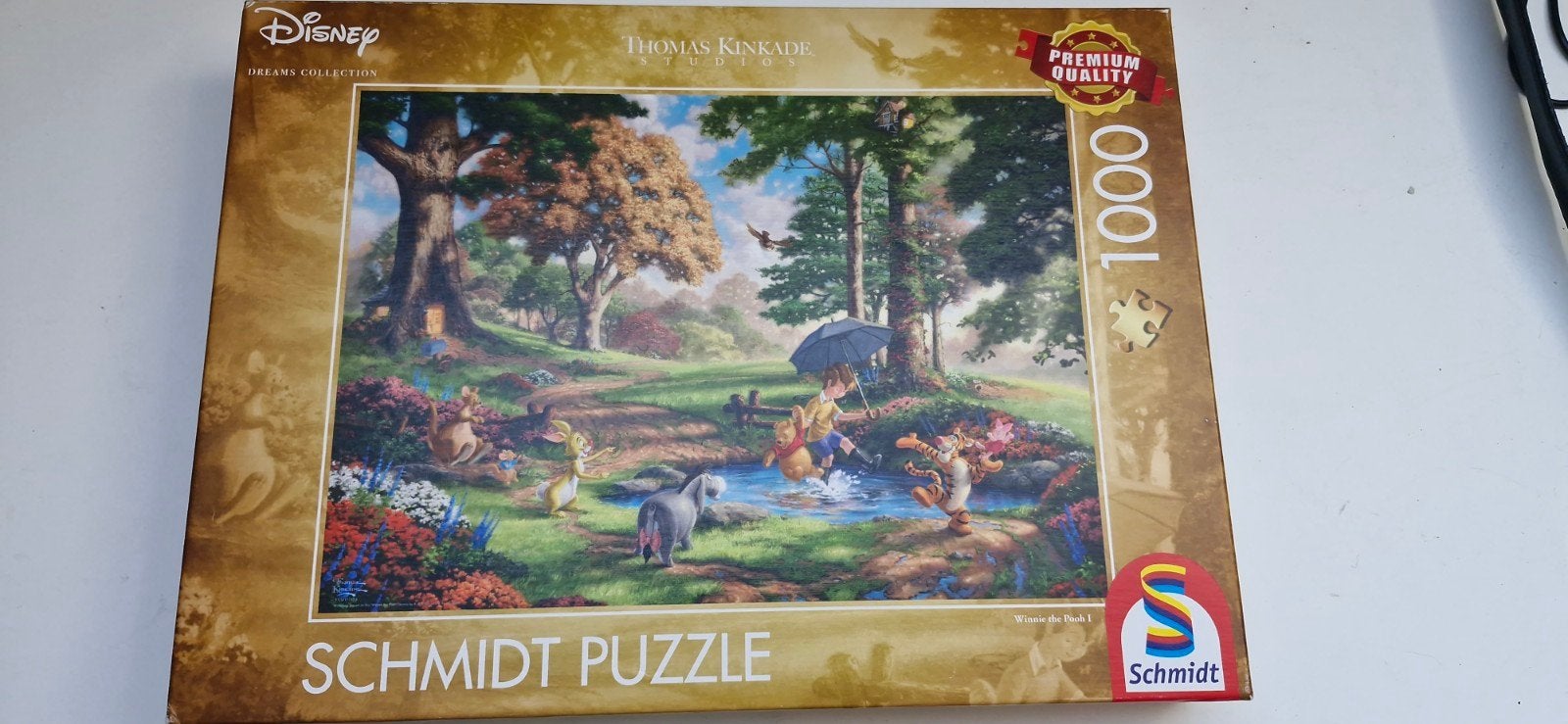 Thomas Kinkade - Winnie the Pooh puzzel 1000 stukjes, Ophalen of Verzenden, 500 t/m 1500 stukjes, Zo goed als nieuw, Legpuzzel