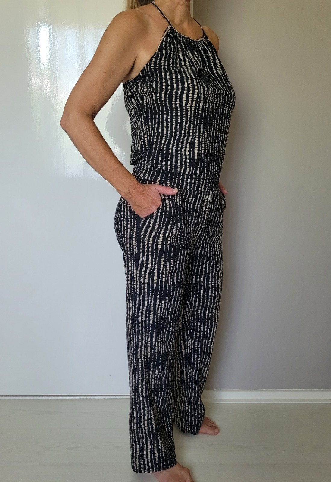 Studio Anneloes Cinderella Jumpsuit M Zwart Beige Travelstof, Maat 38/40 (M), Studio Anneloes, Verzenden, Zwart