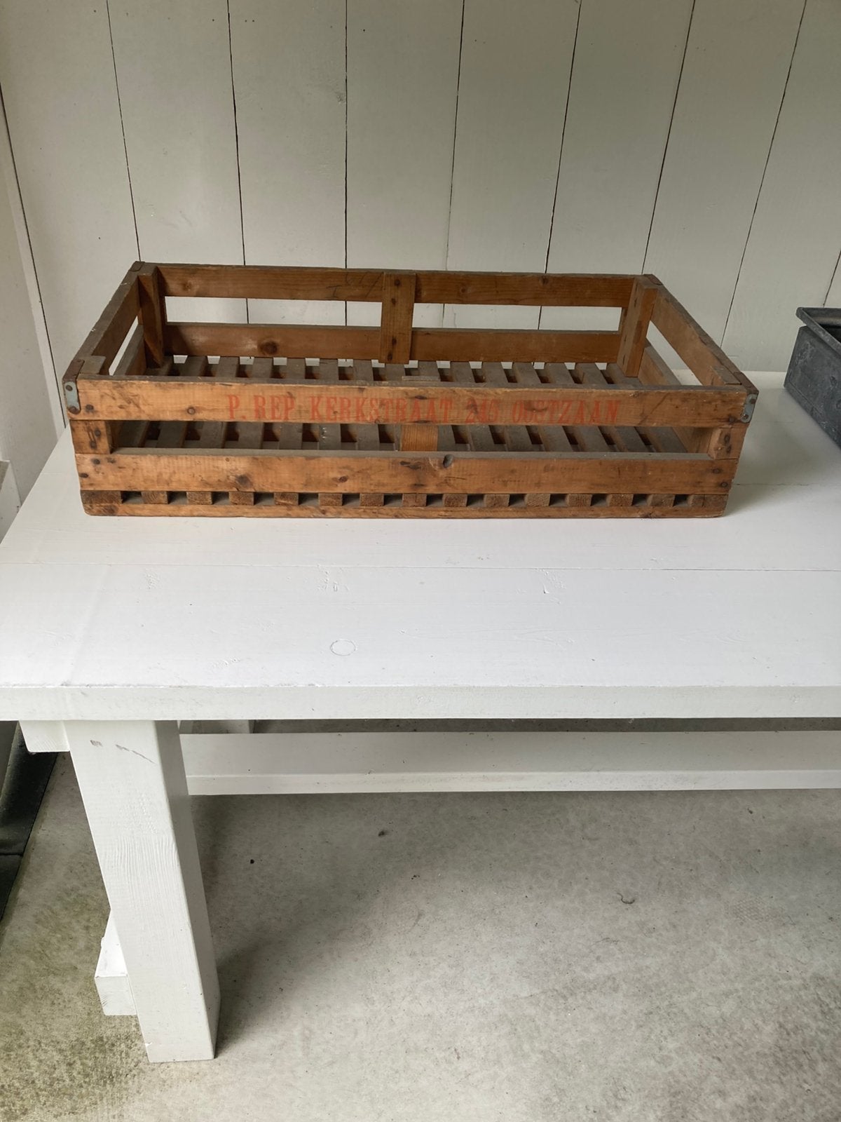 Vintage houten krat, Ophalen