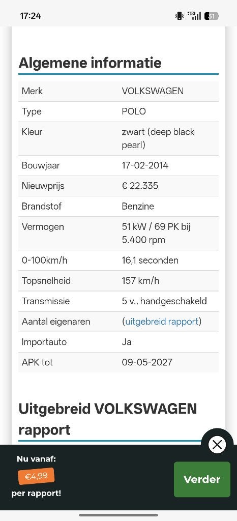 Volkswagen Polo 1.2 51KW 2014 Zwart, Auto's, Volkswagen, Particulier, Polo, Android Auto, Bluetooth, Climate control, Elektrische buitenspiegels