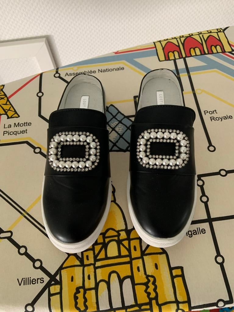 Lost ink slippers maat 38 nieuw, Slippers, ., Zwart, Ophalen of Verzenden
