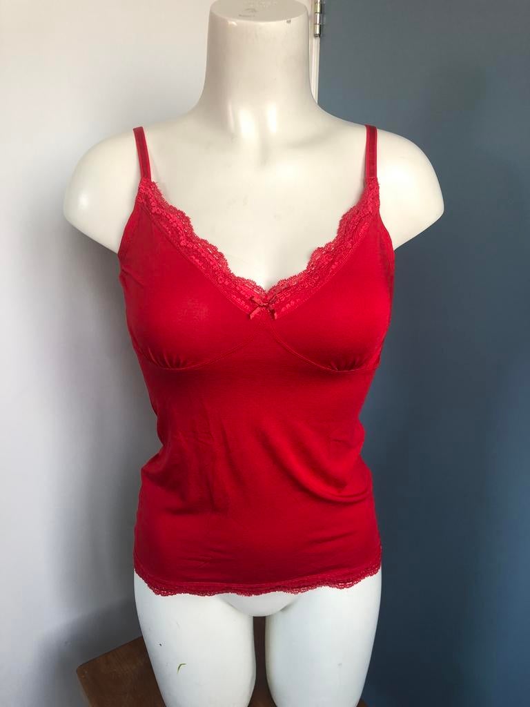 Expresso helderrood hemd top kant kanten S jolly, Kleding | Dames, Ophalen of Verzenden, Zo goed als nieuw, X, Rood