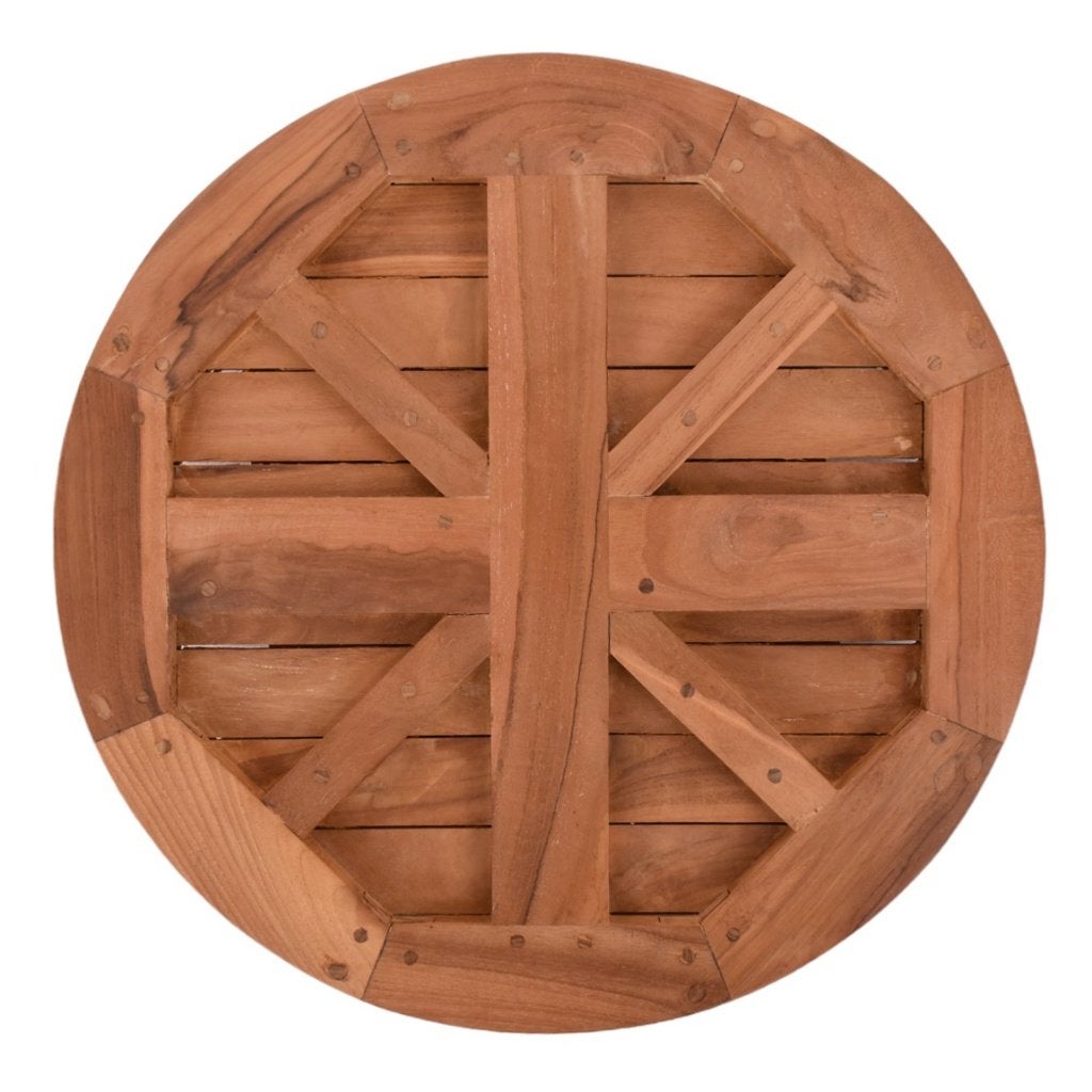 Teakhouten terras tafelblad rond 50 cm, Ophalen of Verzenden, Nieuw