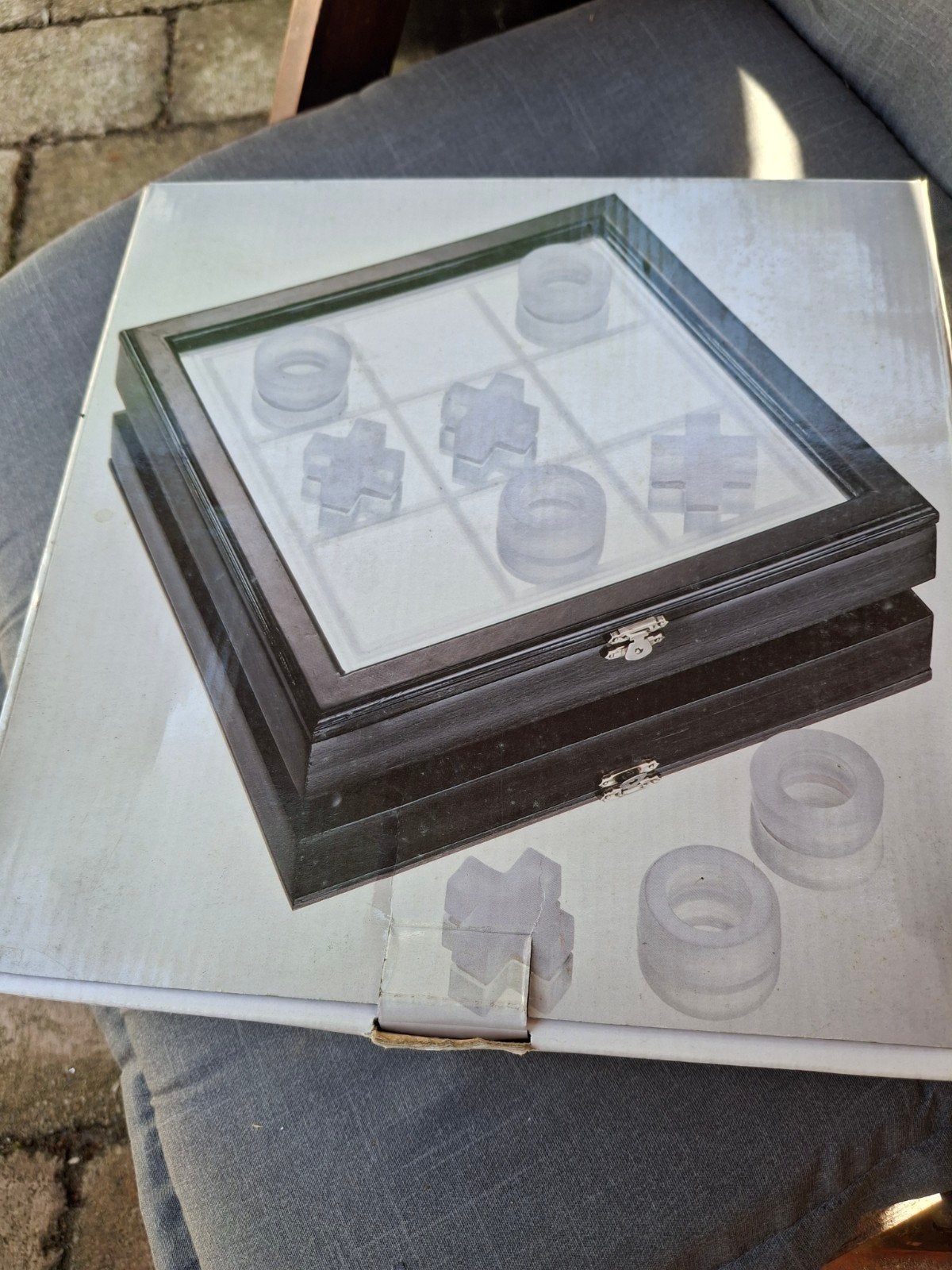 Tic tac toe  Spel van Mat Glas in Houten Koffer, Hobby en Vrije tijd, Gezelschapsspellen | Bordspellen, Een of twee spelers, Ophalen