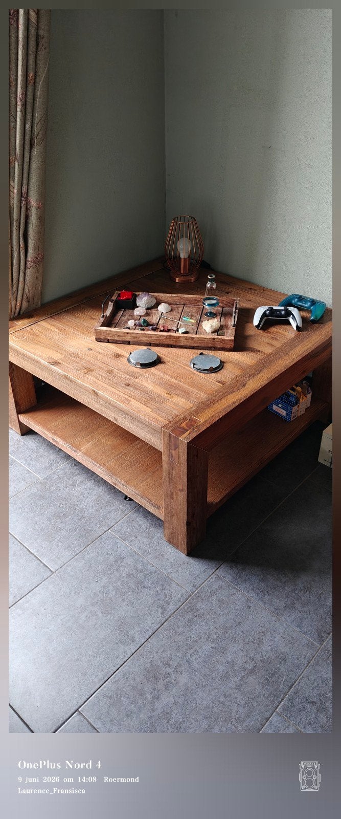Salontafel, Huis en Inrichting, Tafels | Salontafels, Ophalen, Gebruikt, 50 tot 100 cm, Vierkant