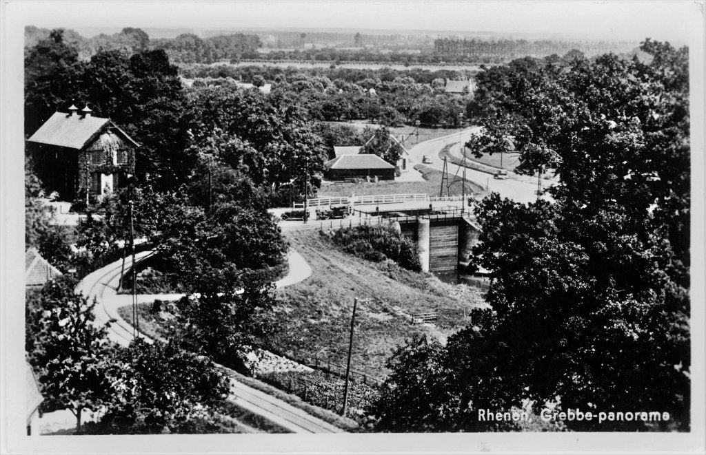 968056	Rhenen	Grebbe	Utr Panorama	1942	Gelopen, Ophalen of Verzenden, 1940 tot 1960, Gelopen, Utrecht