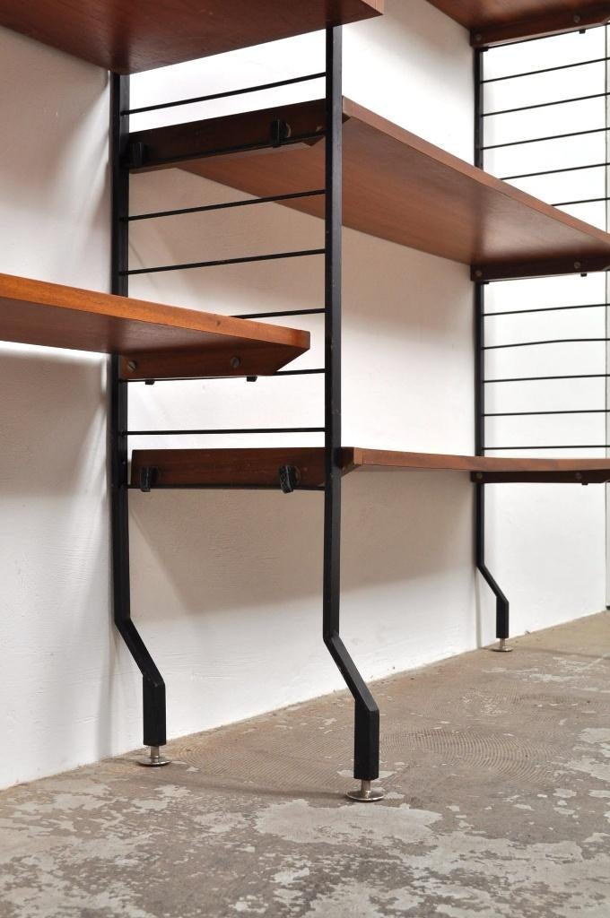 Vintage modulair wandsysteem Combineurop kast jaren 60, Huis en Inrichting, Kasten | Wandmeubels, Gebruikt, 200 cm of meer, 150 tot 200 cm