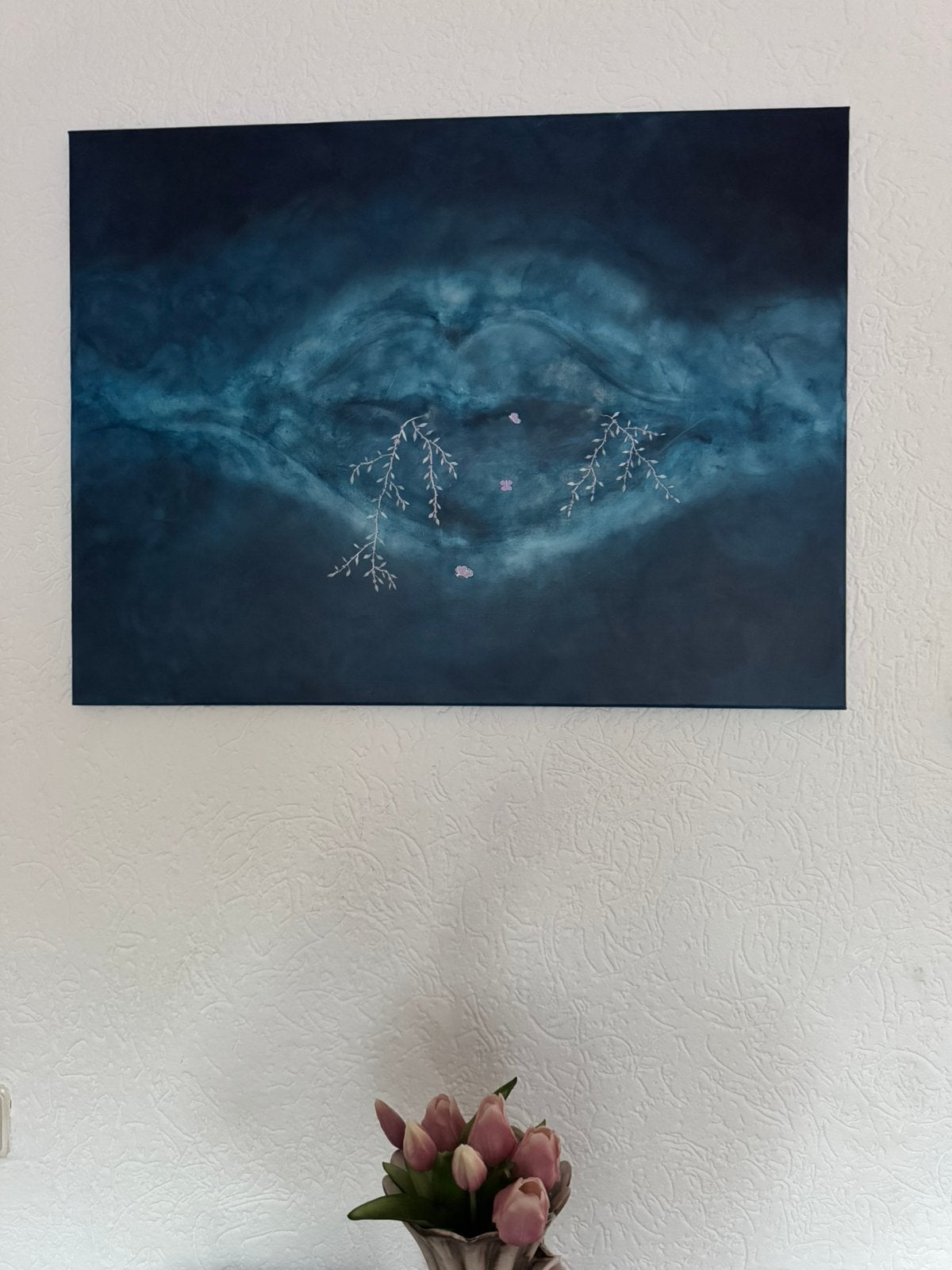 Abstract schilderij met lippen, Ophalen