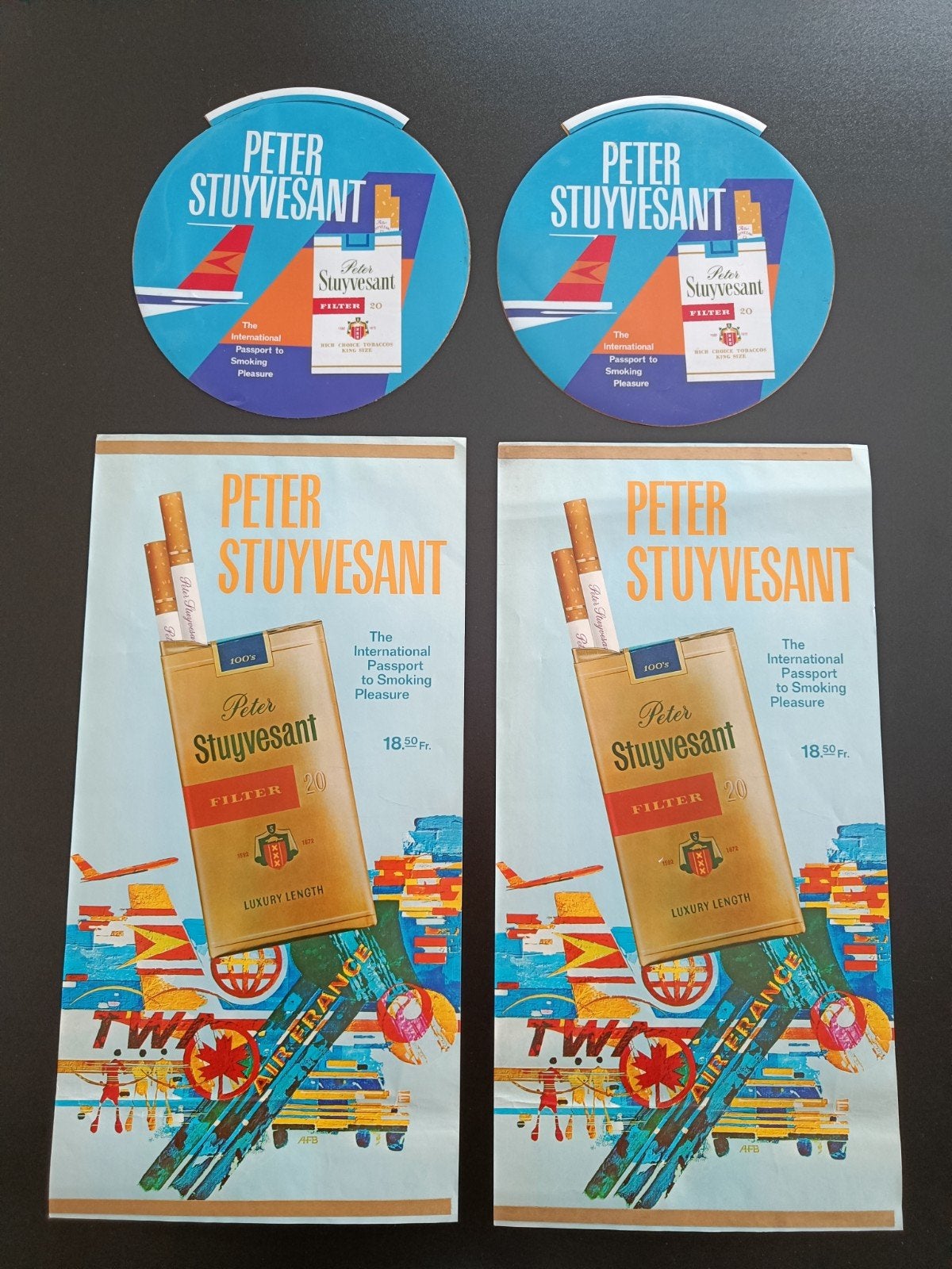 Vintage Peter Stuyvesant reclame posters/stickers., Verzamelen, Ophalen of Verzenden, Gebruikt, Overige typen