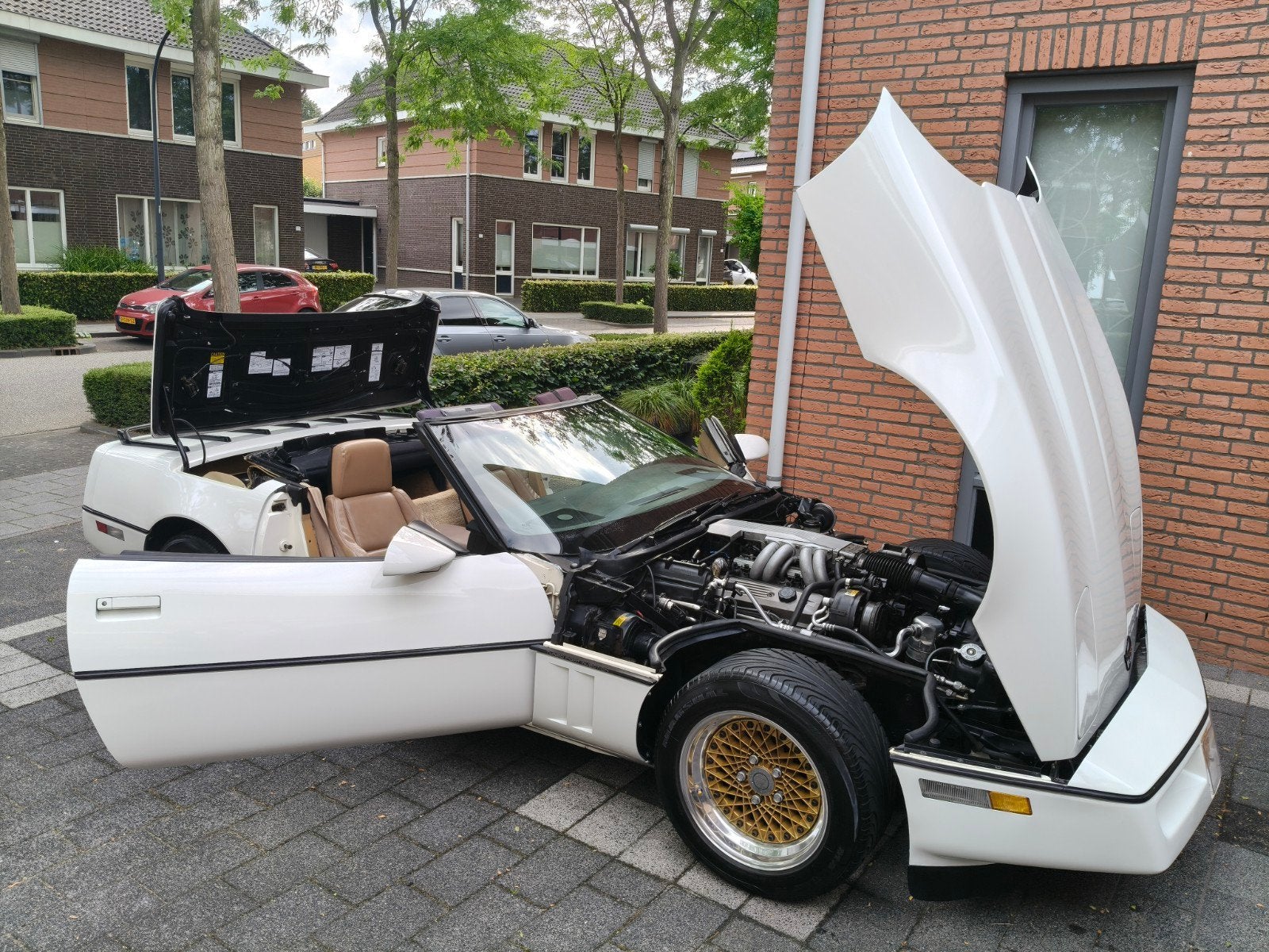 Chevrolet Corvette C4 Convertible 1986 Zeer Mooi Belastingvr, Auto's, Automaat, Cabriolet, Wit, Leder