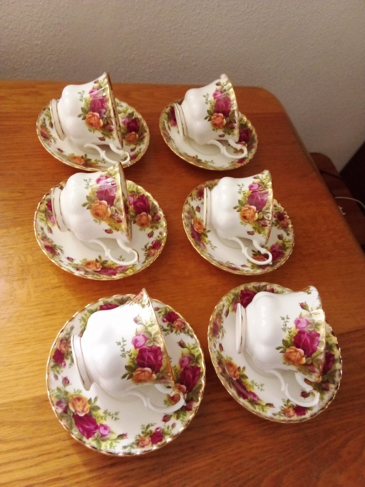 Royal Albert Old Country Roses 6 heren kop en schotels, Ophalen of Verzenden