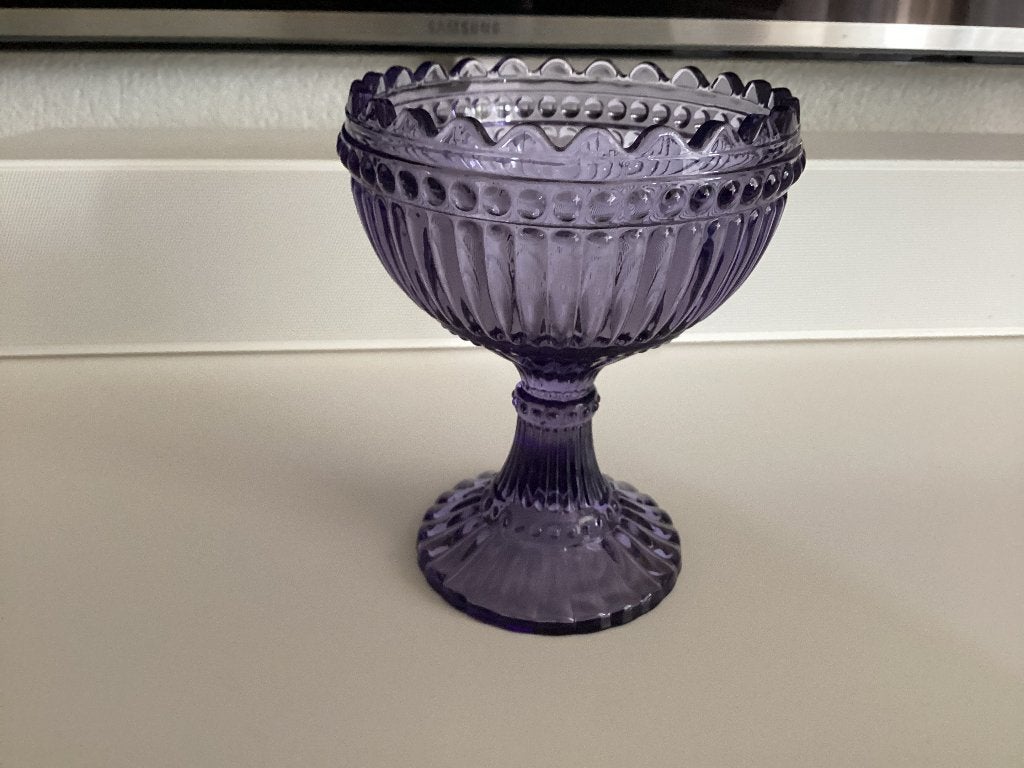 Paarse Maribowl Mariskooli glazen schaal, Huis en Inrichting, Keuken | Servies, Ophalen, Vintage, Glas, Schaal of Schalen