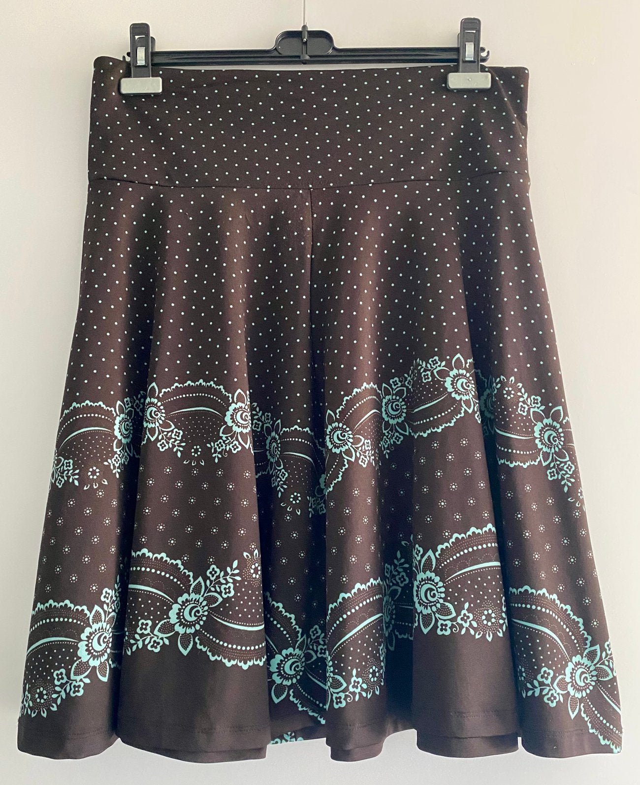 Bruin turquoise rok van King Louie maat 42/44, Bruin, Maat 42/44 (L), Ophalen of Verzenden, Zo goed als nieuw