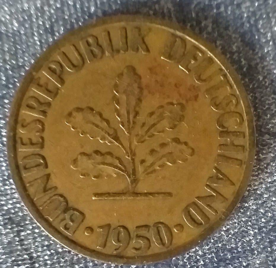 Munt: 10 Duitse pfennig 1950 [4849]  [PomuNi], Ophalen of Verzenden, Duitsland, Losse munt