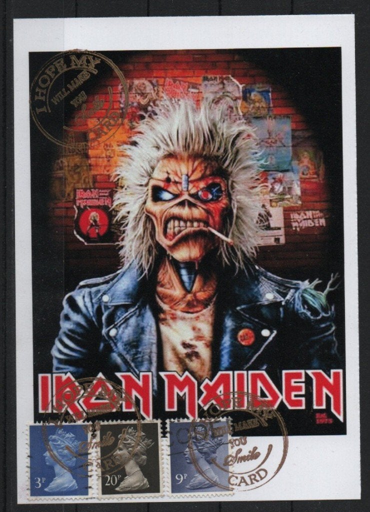 M9) postkaart clubeditie IRON MAIDEN AFRIKA, Verzenden, Tanzania, Gestempeld