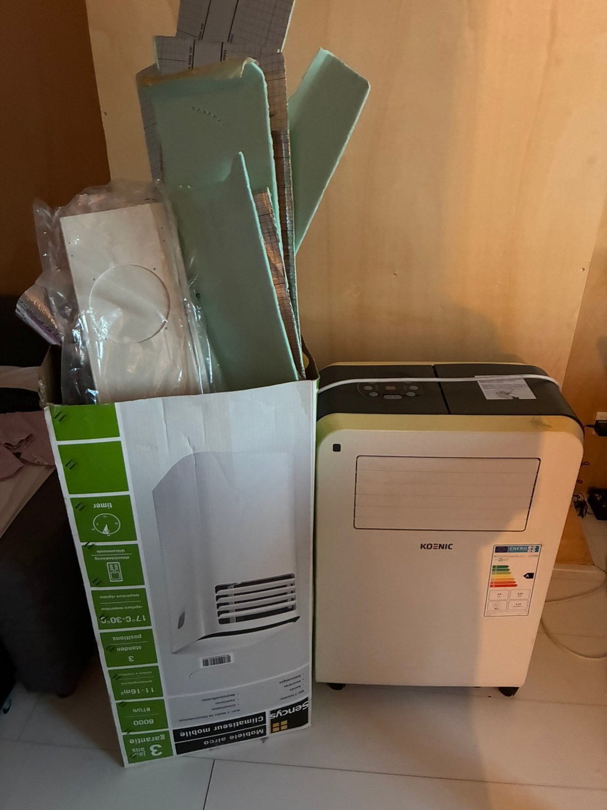 Koenic mobiele airco, Witgoed en Apparatuur, Airco's, Ophalen, Minder dan 60 m³, 3 snelheden of meer, Zo goed als nieuw