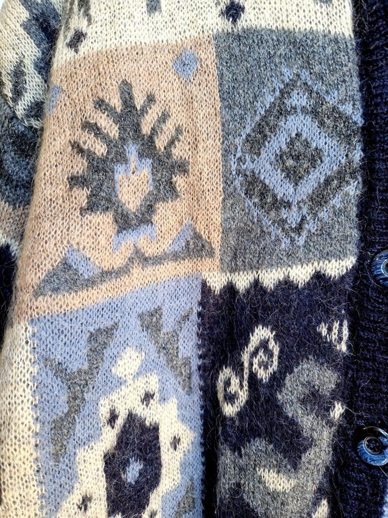 Prachtig vintage zacht gekleurd uniek mohair vest, Ophalen of Verzenden, Maat 42/44 (L)