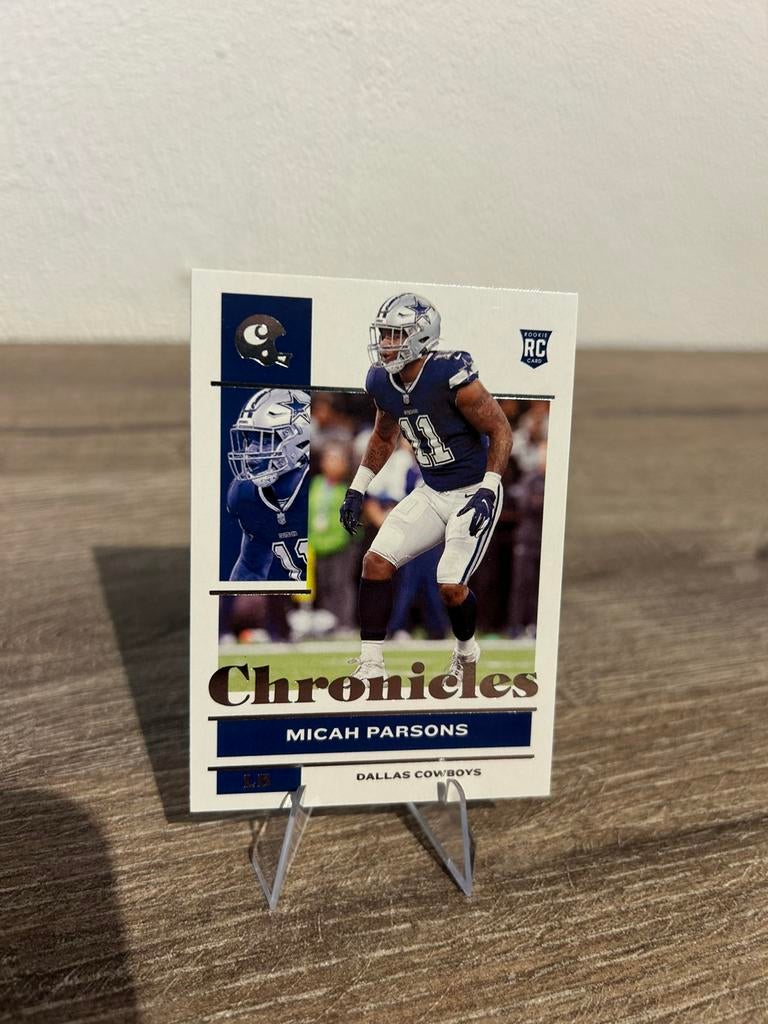Micah Parsons 2021 Panini Chronicles Football #28 Dallas, Ophalen of Verzenden, Zo goed als nieuw, Buitenlandse clubs, Poster, Plaatje of Sticker