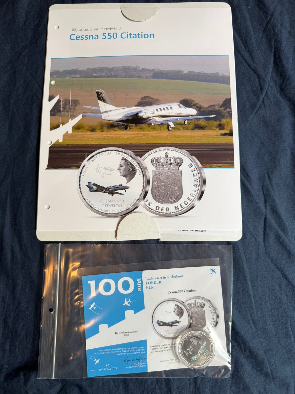 100 jaar luchtvaart munt 14 Cessna 550 citation, Ophalen of Verzenden, Zo goed als nieuw, Speelkaart(en)