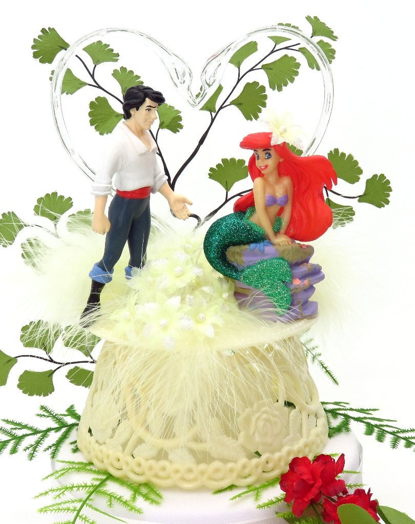 Mooi elegante Prinses Ariel & Eric Disney bruidstaart topper, Ophalen of Verzenden, Nieuw, Versiering, Geboorte of Huwelijk