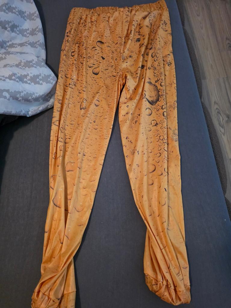 Bier broek - Feestelijke broek met bierprint, Maat 42/44 (L), Oranje, Ophalen of Verzenden, Lang