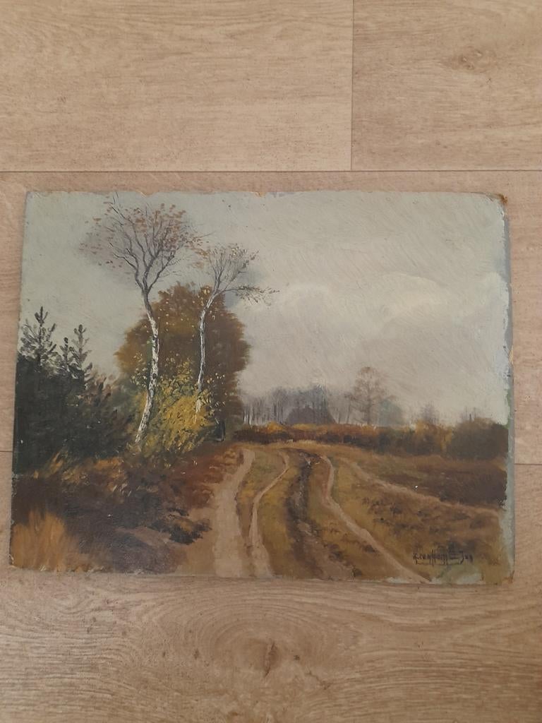 Mooi goed schilderij begin 1900.gesigneerd ., Ophalen of Verzenden